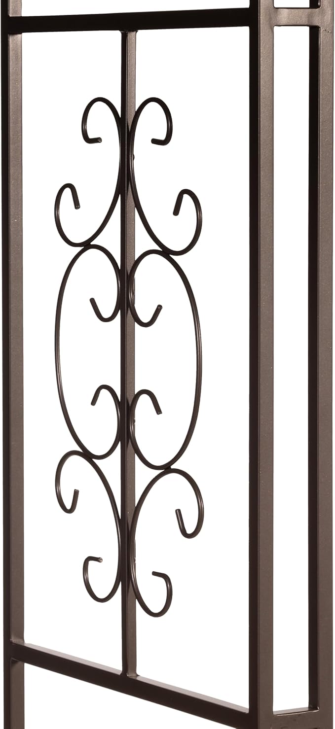Plow & Hearth Arch Metal Outdoor Garden Arbor, 84 inches Tall, Iron Trellis Lattice for Climbing Plants, Wedding Arch, Outdoor Patio Décor (Montebello-Gunmetal)