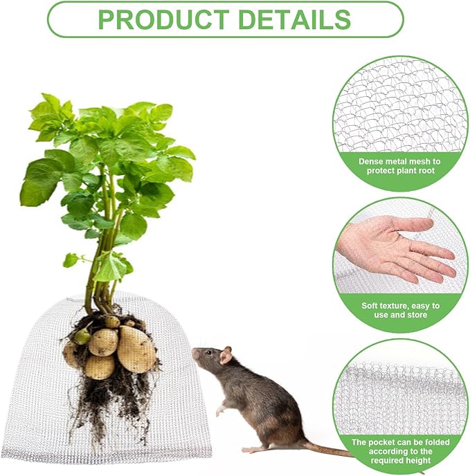 6 Pack 10Gallon/5Gallon/3Gallon Root Guard Baskets for Plants, Underground Stainless Steel Wire Mesh Cages Gopher and Vole Wire Basket for Plants Root Protection