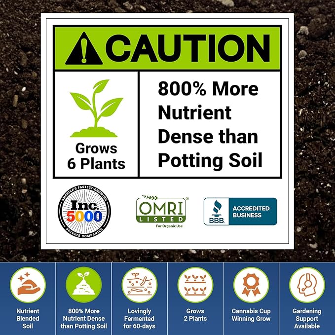 California Super Soil Premium 100% Organic Autoflower Super Soil - 18+ Nutrient Blend - Garden Soil for Indoor Grow Kit - 12Lbs Bag - Grows 4 Plants