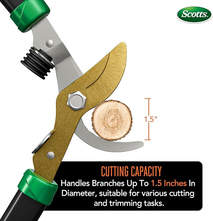Scotts 21 in. Bypass Lopper for Tree Branch Trimming and Pruning – Heavy-Duty Branch Cutter with Ultra-Sharp Carbon Steel Blade, 1.5 in. Cutting Capacity and Comfort Grip Handles