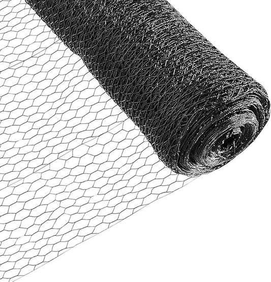 Fencer Wire 20 Gauge Black Vinyl Coated Poultry Hex Netting with 1 inch Mesh (4 ft. x 150 ft.)