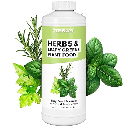 Herb Plant Food for All Edible Herbs, Leafy Greens and Veggies, Liquid Houseplant Fertilizer, 32 oz (1 Quart)