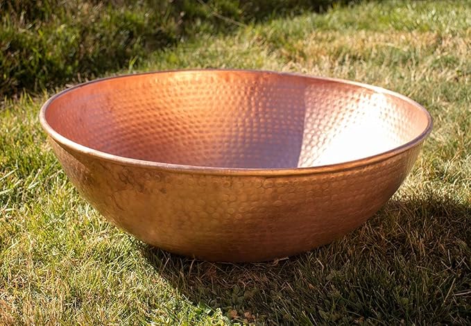 Nutshell Stores Hand Hammered Copper Basin - 30 Inch