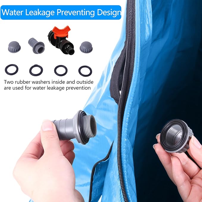 Collapsible Rain Barrel, 100 Gallon Portable Rainwater Collection System, Rain Catcher Barrel, Water Storage Tank with Spigots and Overflow Kit, Rain Water Barrel Collector for Garden, Blue