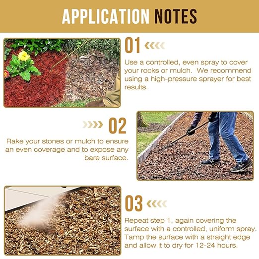 Mulch Glue for Landscaping,Rock Glue,Non-Toxic Mulch Anchor Binder,Long-Lasting Landscape Binder for Landscaping Pea Gravel,Wood Chips& More,for Paths,Patios&Garden Borders (1 Gallon)