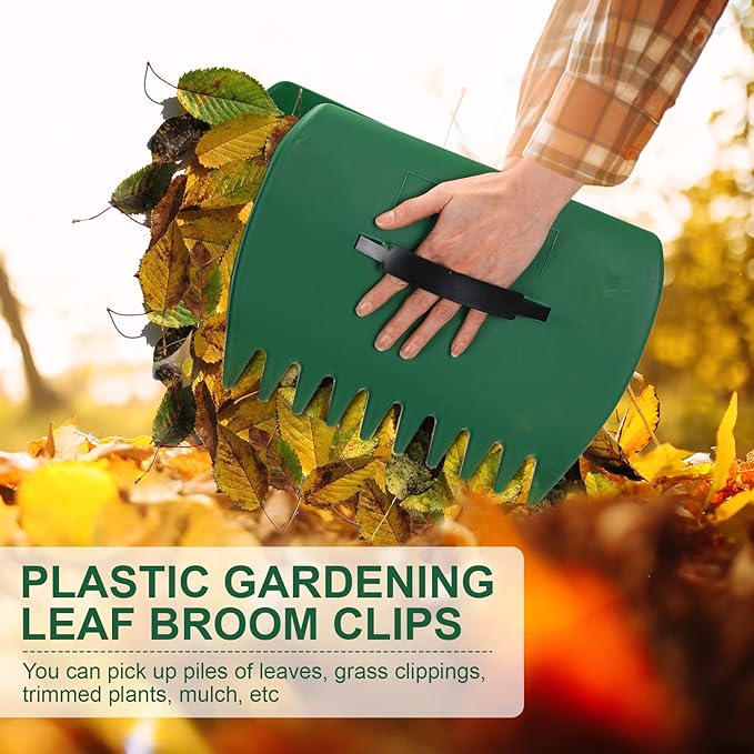 Sherr 6 Pcs Leaf Scoops Hand Rakes, Large Leaf Scoops and Claws Lightweight Plastic Leaves Grabbers for Picking up Leaves, Clippings, Grass, Collect Garden Rake Scooper