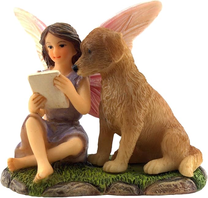 PRETMANNS Fairy Garden Fairies – Cute Accessories for Indoor or Outdoor Miniature Garden – Figurine Sofia with Puppy – 1 Item