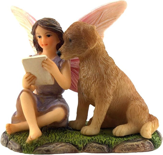 PRETMANNS Fairy Garden Fairies – Cute Accessories for Indoor or Outdoor Miniature Garden – Figurine Sofia with Puppy – 1 Item