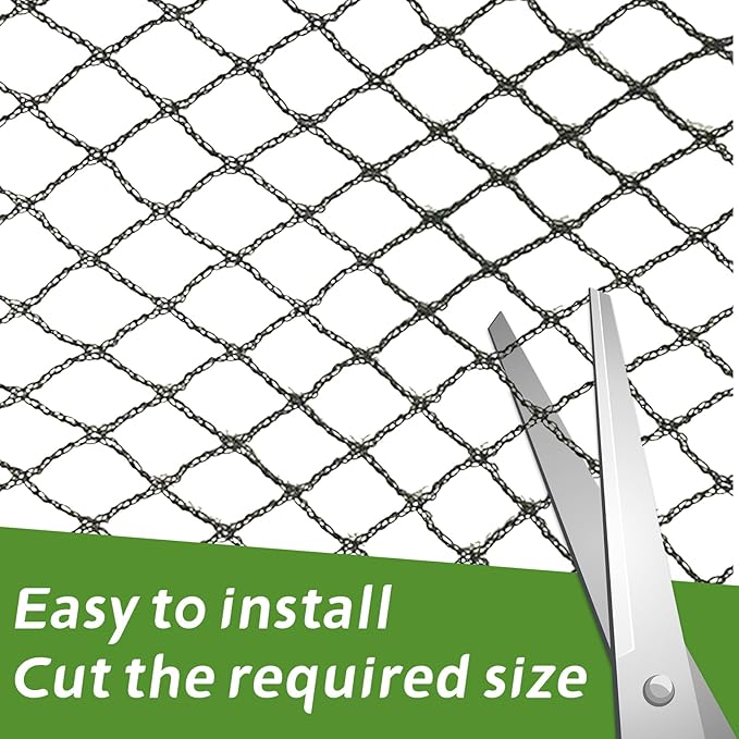 Bird Netting Poultry Chicken Coop - 15FT*35FT Heavy Duty Garden Net 0.6” Mesh for Blueberry Bushes Fruit Tree Roof Hawk Proof