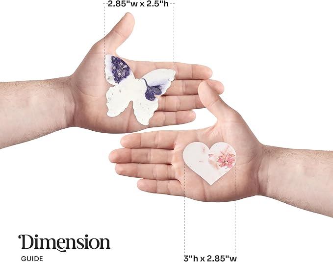 48pcs Seed Paper – 24pcs Hearts & 24pcs Butterflies Plantable Wildflower, Writable & Plantable Gift for Moms, & Plant Lover, Ideal for Weddings, Baby Shower, Memorial, & Celebrations