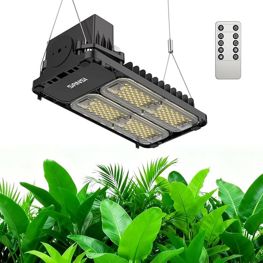 SANSI Grow Lights for Indoor Plants Full Spectrum, 100W(750W Equiv) Plant Light with Optical Lens for High PPFD, 4-Level Dimmable Panel Grow Light with 4/8/12 Hrs Auto On/Off for 2x3ft Grow Tent