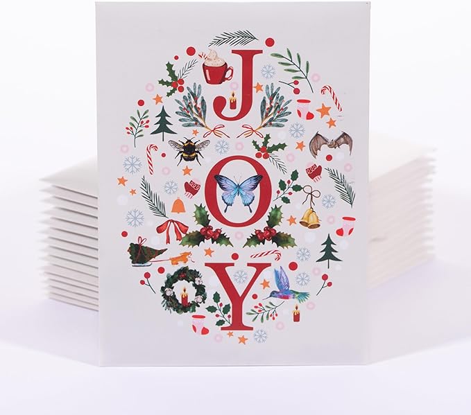 Holiday Joy- Wildflower Seeds Seed Packets - 25 Seed Packs - Perfect Eco-Friendly Gift oo Holiday Card for Gardeners & Friends - Non GMO Seeds