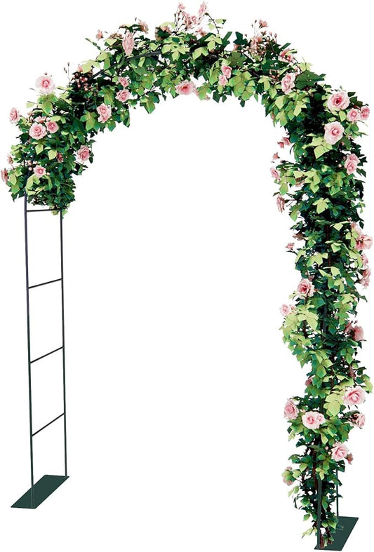 Thickened Metal Garden Arch with Base for Climbing Plants Outdoor, Garden Arbors and Arches, Wedding Arch Frame Archway, Christmas Party Decoration