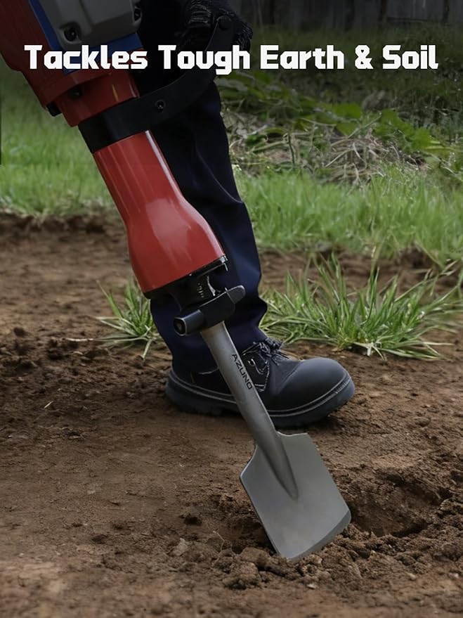 AZUNO HEX Clay Spade Bit, 4-1/2" x 17" Heavy-Duty Steel Shovel Bit for 1-1/8" Rotary Hammer & Jack Hammer, for Digging in Clay, Soil, Gravel, Sandstone, Adobe