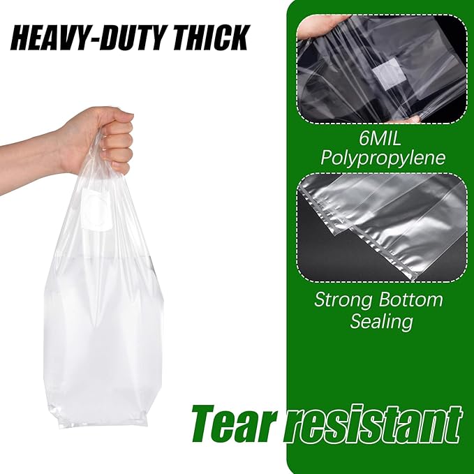 Mushroom Grow Bags, 30 Pack 6 Mil Polypropylene Mushroom Substrate Bags, 8"x5"x20" with Breathable 0.2 Micron Filter Patch, Large Autoclavable Bags for Substrates Strong Tear Resistant