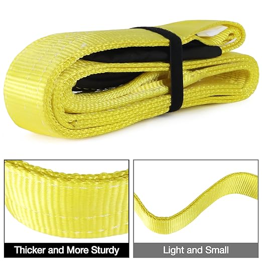 Lift Sling Straps,3" x 5' Heavy Duty Nylon Flat Eye Lifting Sling Straps, Recovery Strap for Lifting and Towing Boat Engine Hoist, Construction, Tractor Parts 9000 Vertical, 7300 Choker, 18000 Basket