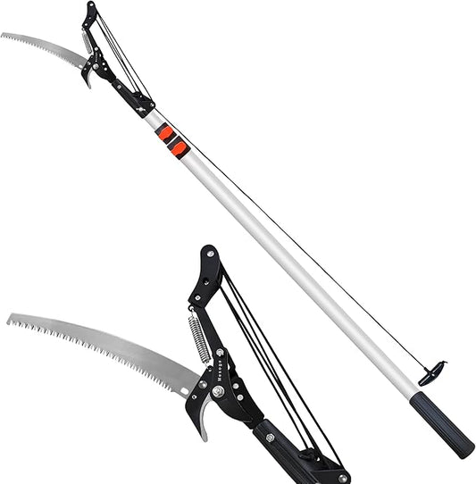 Tree Trimmer Pole Saw 4.9-13FT, Tree Pruner Extendable, Long Handle Pruning Shears, Tree Clippers, Branch Cutters, Telescoping Loppers