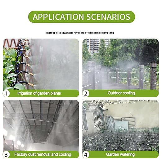 New drip Irrigation kit, Automatic Garden Watering System, Quick Connector and 360-degree Bending Dropper atomizing Copper Nozzle, Garden Plant Lawn Courtyard Watering System. (20 Spray nozzles)