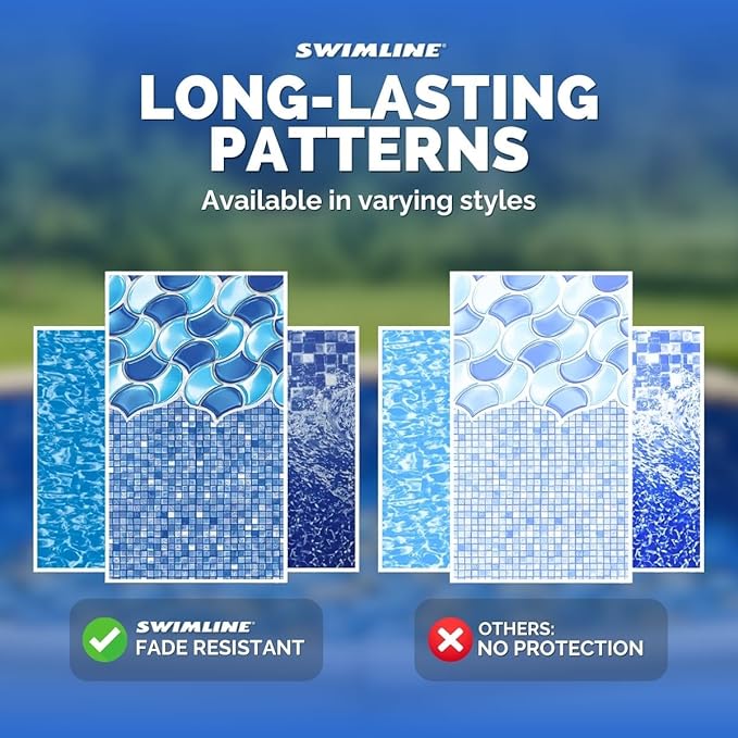 Swimline Overlap Pool Liner for Above Ground Pools, Bedrock, 16 x 24 (Oval), 48/52 Inch Wall, 25 Gauge
