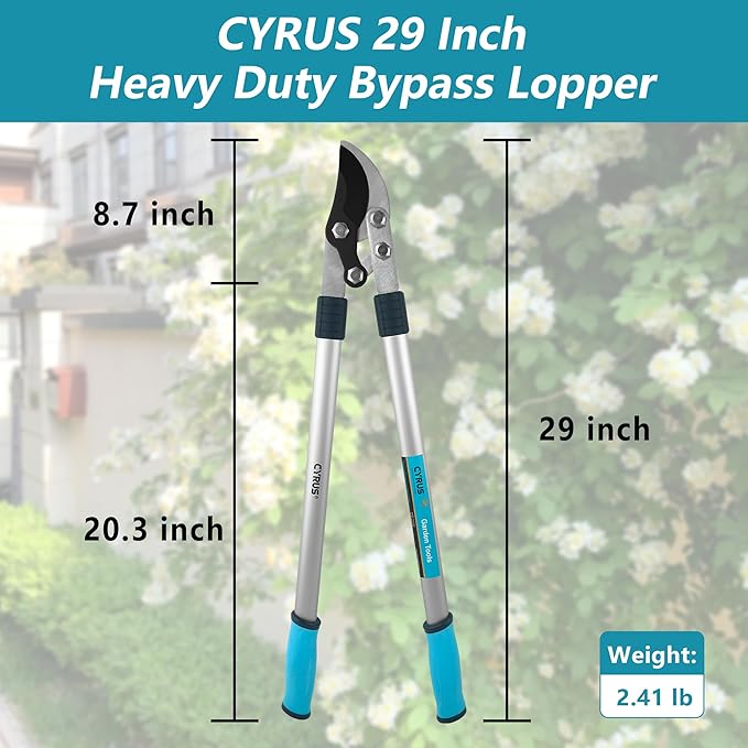 CYRUS Loppers for Tree Trimming 30 Inch,Garden Loppers Branch Cutter,Branch Trimmer with 2" Cutting Capacity and Long Handles Effortless Tree Limb Trimmer