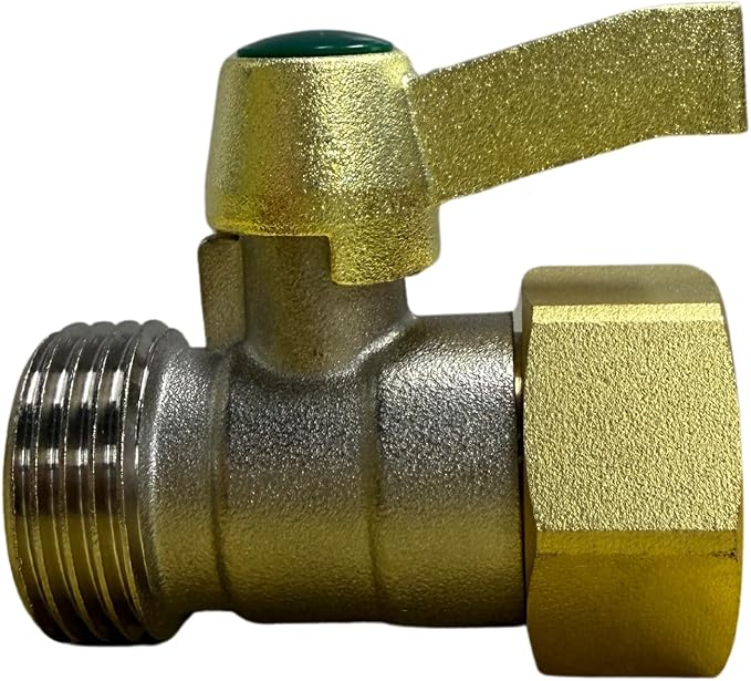 2-pack Garden Hose Connector with Shut Off Valve, Heavy Duty Brass Water Hose Parts 3/4 Inlet and Outlet Thread, Hose Adapter with Individual Straight Single Pass Ball Valve