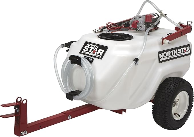 NorthStar Tow-Behind Trailer Boom Broadcast and Spot Sprayer - 21-Gallon Capacity, 2.2 GPM, 12 Volt DC