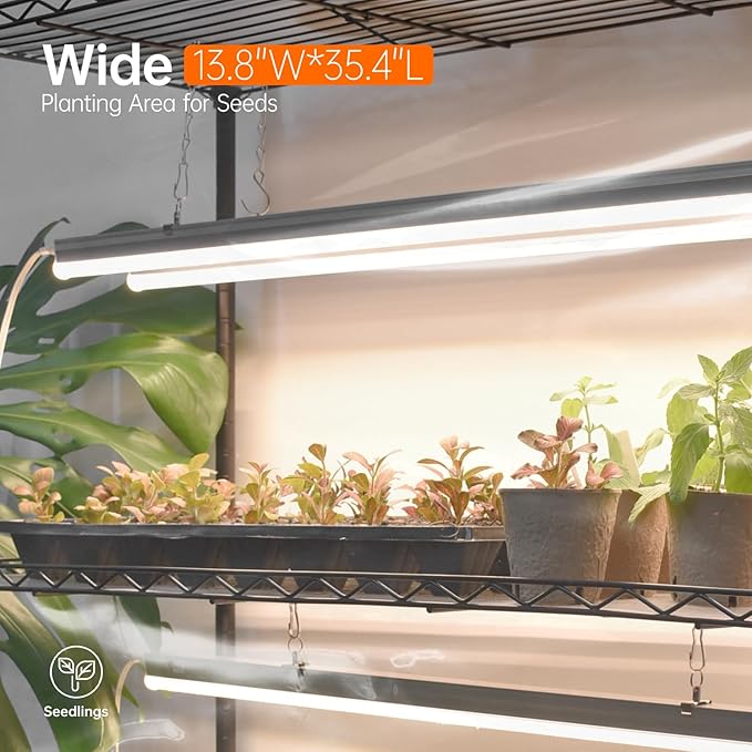 Bstrip Indoor Greenhouse with Grow Light, Tall Green house with 6 Pack T5 Full Spectrum Plant Lights with Timer, Plant Shelf with Tent for Indoor Plant, Seed Starting, Seed Tray, 35.4"x13.8"x70.8"