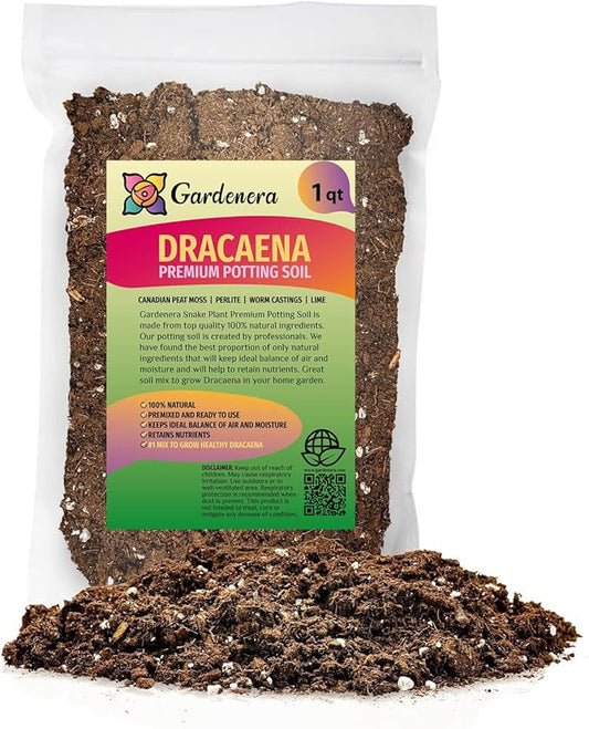 GARDENERA Premium Dracaena Potting Soil Mix - (1 Quart Bag)