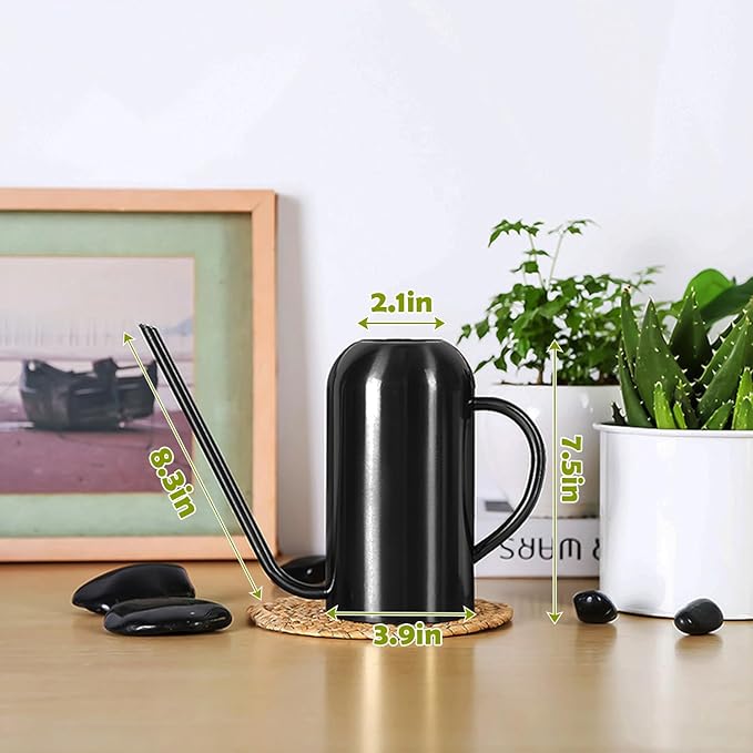 Watering Can Indoor Outdoor Plants, 50oz/1500ml Garden Long Spout Watering Cans, Stainless Steel Plants Watering Can Pot for Indoor House Plants Bonsai Flower Decorative