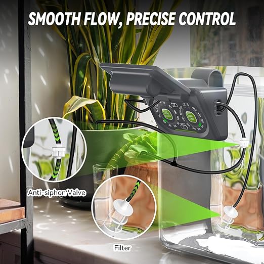 RAINPOINT Smart Automatic Watering System Pot Plants,Dual Powered,Local Control & Remote WiFi/App Control, Solar Drip Irrigation for Indoor Balcony Grow Tent Low Water Auto Shut-Off Water 10-15 Plants
