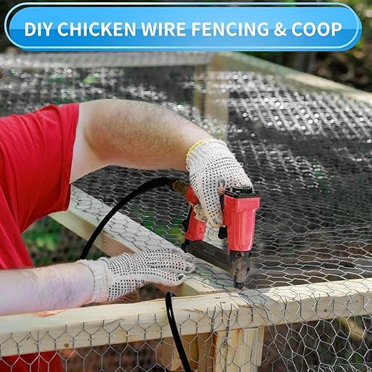 1/2 Inch Black Wire Mesh Roll - 24'' x 100' Chicken Wire Fence, 21 Gauge Hardware Cloth Poultry Netting for Garden/Animal Barrier/Rabbit/Floral/Chicken Coop/DIY Projects