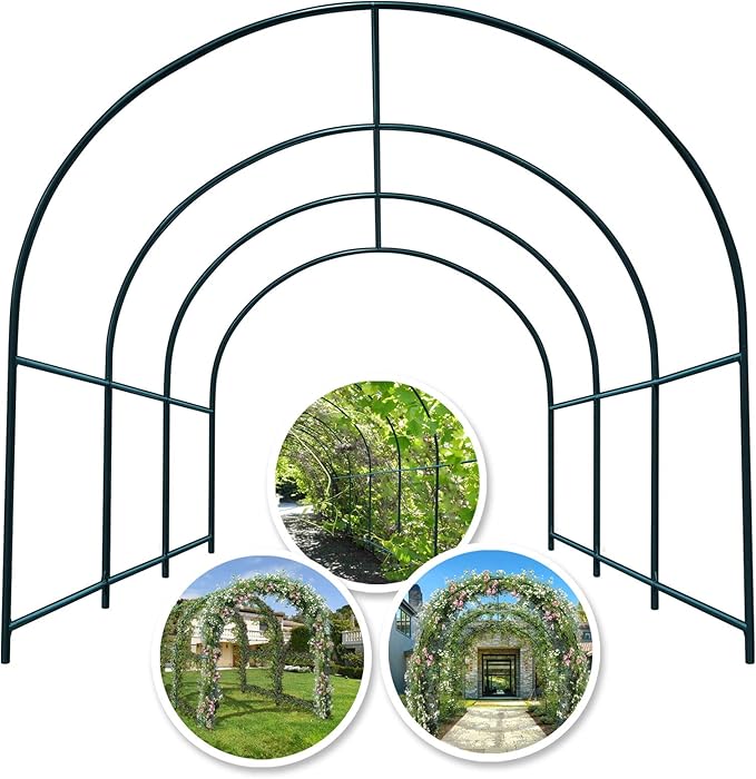 YardGrow Large Garden Support Arch Frame Climbing Plant Arch Arbor for Various Climbing Plant Roses Vines Birthday Wedding Party Decoration Pergola (9.8 x 7 x 7.2ft)