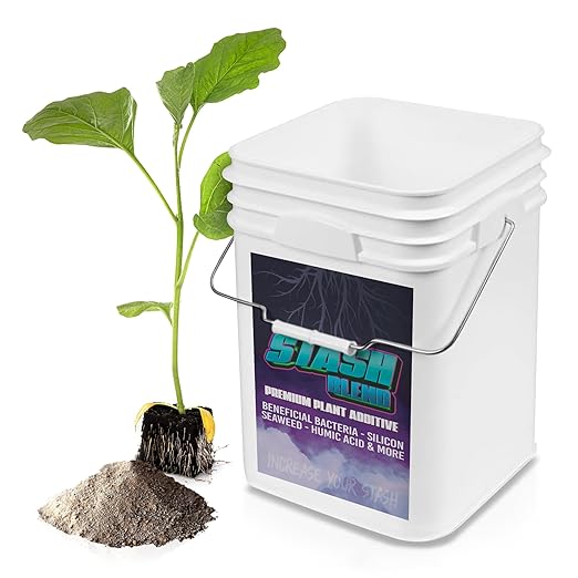 Stash Blend Premium Plant Additive Root Hormone for Plants - with Corn-Steep Liquor, Seaweed Powder, Humic Acid, Mycorrhizae, Microbial Bacteria, Soluble Silicon - Ideal for Gardeners and Growers