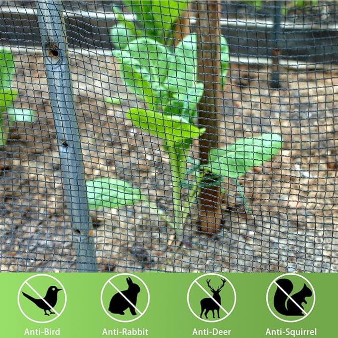 Deer Fence Netting, 5x100 Ft Plastic Mesh Netting for Garden Protection, Temporary Fence Animals Barrier for Bird, Chicken, Reusable Mesh Fencing Roll for Vegetable, Fruit Tree, Shrubs, Black
