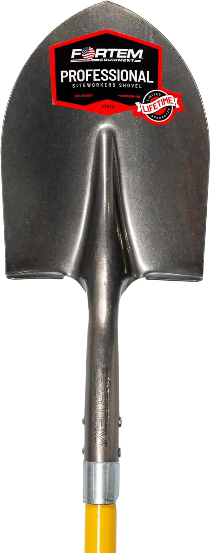FORTEM Professional Grade Pointed Shovel with 48" Fiberglass Handle
