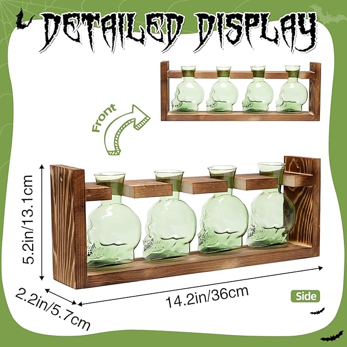 Plant Propagation Stations Halloween Skull Plant Terrarium Kit Glass Vases Gift for Father Air Planter Home Office Decor