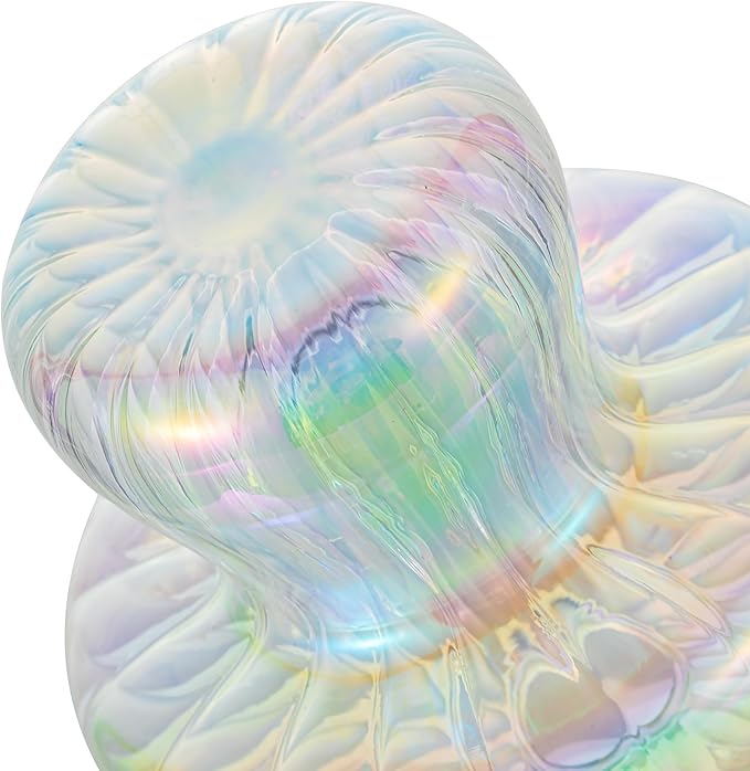 Glasseam Mushroom Propagation Stations for Plants: Iridescent Propagation Vase of 5 Glass Hydroponic Jars for Home Room Window Table - Unique Mushroom Decor Gifts for Plant Lovers