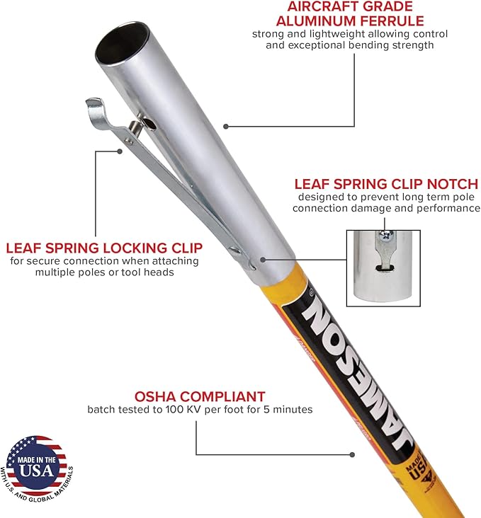 Jameson FG-6PKG-7 FG-Series Manual Pole Saw and Tree Pruner with Two 6-Foot Fiberglass Poles