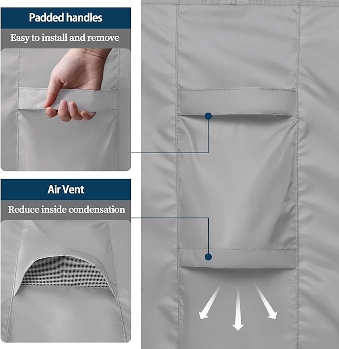 Easy-Going Rectangle Patio Furniture Cover Waterproof Outdoor Dining Table and Chair Cover Anti-UV Outside Sectional Sofa Set Covers (110"L x 84"W x 28"H, Grey)
