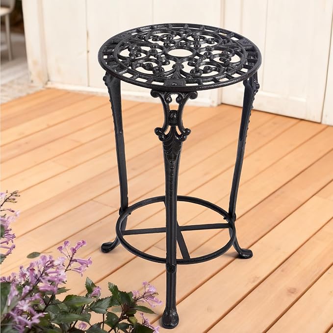Notakia Large Plant Stand Indoor Outdoor Clearance Heavy Duty Cast Iron Plant Table for Patio & Garden, Tall Vintage Decorative Metal Plant Rack, Wrought Iron Flower Pot Holder for Home Garden Porch Yard