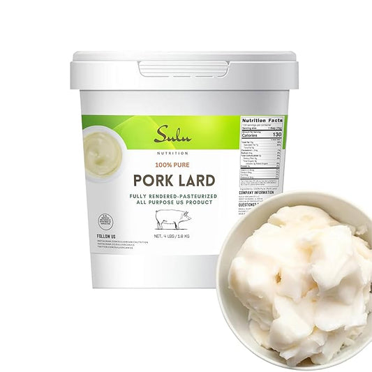 4 LBS Fully Rendered Pork Lard-Ready to Eat-All Purpose-Keto-Paleo Friendly