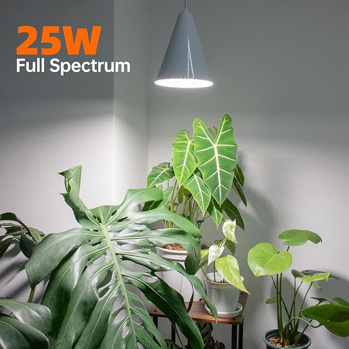 Bstrip Hanging Grow Light, 25W Full Spectrum Plant Lights for Indoor Plants, 16.4FT Power Cord, 5000K with Timer Function