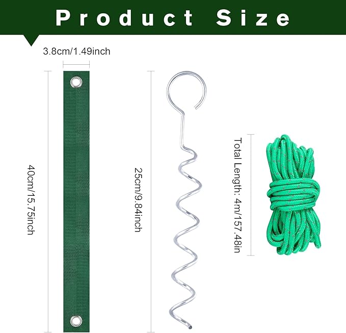 A Tree Support kit for straightening Trees, which Includes Supporting Metal Stakes and Ropes. It can Also be Used for Tree Protection in Harsh Weather and Outdoor Tent Fixation. (1)