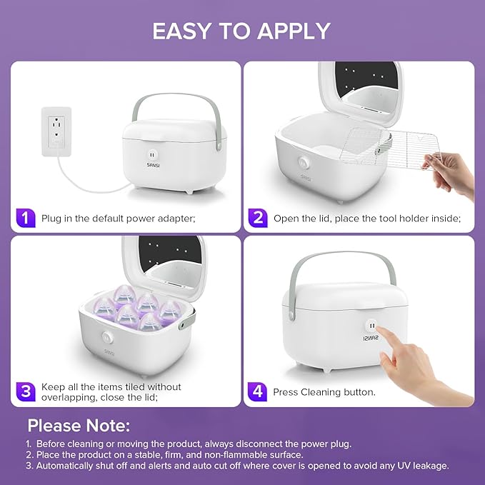 SANSI UV Light Sanitizer Box, 10W Sanitizes in 5 Minutes, 360° UVC Chips 5.1L Large Capacity Sanitizer for Baby & The Whole Family