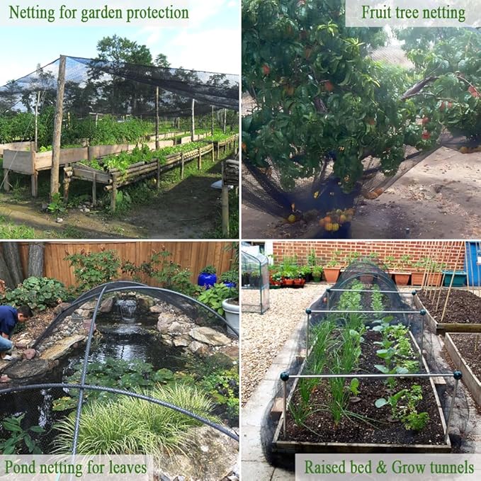 Bird Netting for Chicken Coop 25x25 Ft, 1/2" Mesh, Strong Woven Poultry Netting Roof Cover for Chicken Run, Heavy Duty Bird Net for Fruit Trees, Blueberry, Vegetables, Garden Protection