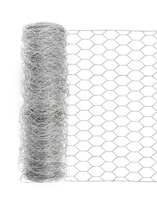 Garden Poultry Chicken Wire Netting - 57 '' × 50 ' Garden Fence Animal Barrier, Chicken Wire for Crafts, 1 inch Mesh Poultry Netting Fence, Pet/Rabbit/Chicken Wire Fencing