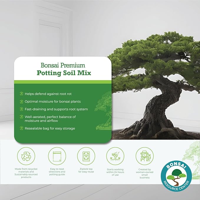 100% Organic Bonsai Soil – All-Natural, Well-Draining Potting Mix for Healthy Bonsai, Succulents, Cactus & Kokedama | Pumice, Akadama, Bark | Made in USA | 3L Bag