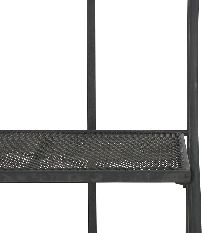 SAFAVIEH Outdoor Collection Torus Victorian Scroll Antique Black 3-Tier Shelf (Fully Assembled)