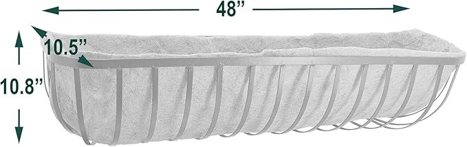 Arcadia Garden Products Hanging Window Basket Metal Trough, 48-inch