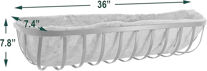 Arcadia Garden Products Hanging Window Basket Metal Trough, 36-inch